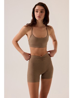 Los Ojos x Ece Mocha Spor Sütyeni Super Crop Top