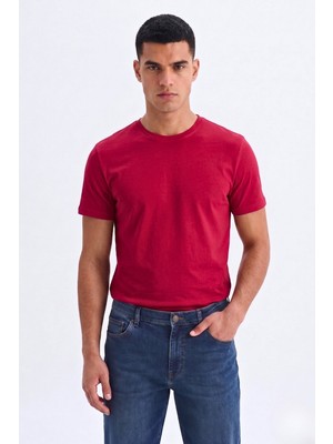Guaraz Erkek/unisex Slim Fit Dar Kesim Likralı Vücuda Oturan Yumuşak Dokulu Bisiklet Yaka Tişört