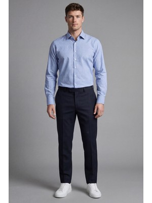 Bisse Bisse Studio Erkek Regular Fit Uzun Kollu Mavi Cepsiz Gömlek BSGMARS25564_36