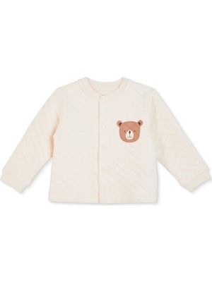 Hellobaby Erkek Bebek Kapitone Hırka Hayvan Baskılı Çıtçıtlı Bisiklet Yaka Long Sleeve