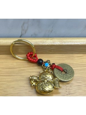 Eco Port Metal Şans ve Bereket Kedisi Anahtarlık ALK4464