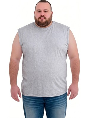 Sngl Erkek Büyük Beden Oversize Sıfır Kollu T-Shirt 3xl 4xl 5xl 6xl 7xl 8xl 9xl