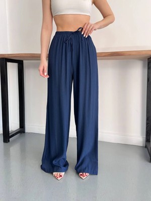 Vess Moda Beli Lastikli Geniş Paçalı Palazzo Pantolon