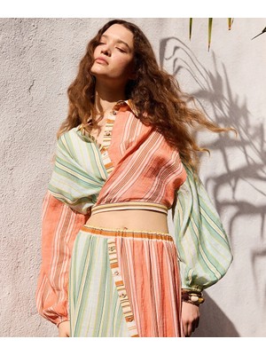 İpekyol Çizgili Colorblock Bluz IS1260006110019