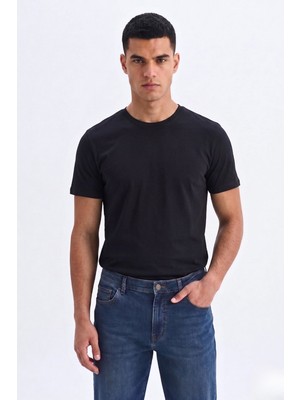 Guaraz Erkek/unisex Slim Fit Dar Kesim Likralı Vücuda Oturan Yumuşak Dokulu Bisiklet Yaka Tişört