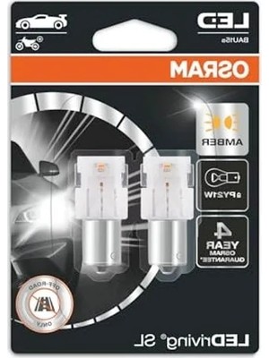 Calperia LED Sinyal Ampul Seti 2 Adet 12V PY21W 7507DYP, Uzun Süreli Kullanım