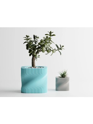 Tüyak Production Rivora Dekoratif Saksı - Deniz Temalı Minimal Saksı 12 cm