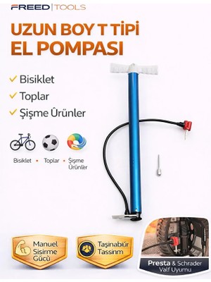 Freed Tools Büyük Boy Lastik Hava Şişirme Pompası Motor-Bisiklet-Top-Bot-Havuz