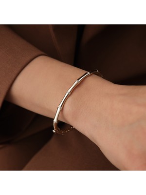 Cherry By Özkonak Bamboo Line Kemik Taşlı Altın Kelepçe