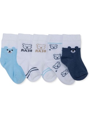 Hellobaby Erkek Bebek 5li Soket Çorap Hayvan Baskılı