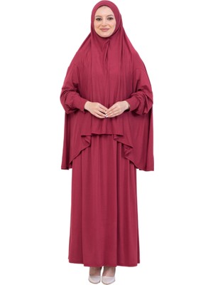 Modish Group Iki Parça Namaz Elbisesi – Uzun Pamuklu Tesettür Giyim Abaya & Başörtüsü Set