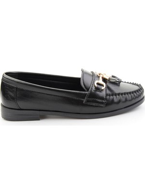 Bambi Siyah  Kadın Loafer Ayakkabı K01140006242