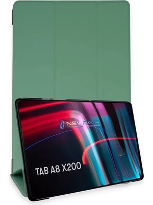 MarkEntegra Newface Samsung Galaxy X200 Tab A8 10.5 Kılıf Tablet Smart Kılıf - Koyu Yeşil