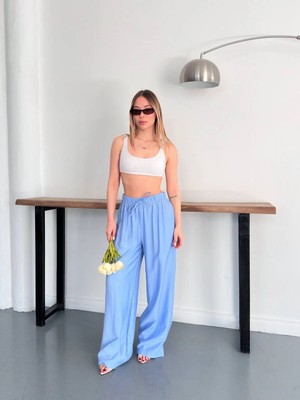 Vess Moda Beli Lastikli Geniş Paçalı Palazzo Pantolon