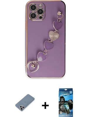 Pileli Store Pilelistore™ iPhone 12 Pro Max Kılıf Nova Işık Prime - Siyah 34D Izgaralı Cam + Metal Kamera Lens Koruma Cam - Gs