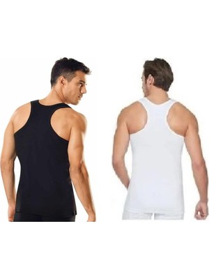 Seher 6'lı Paket Erkek Sporcu Atlet Rambo Atlet Yüzücü Atlet %100 Pamuk (+3 Siyah +3 Beyaz)