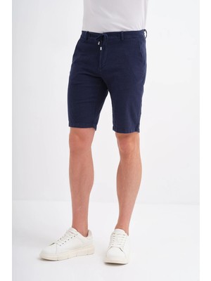 Cazador Slim Fit Dar Paça Keten Bermuda Şort