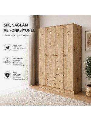 Venatto Nova 4 Kapaklı Dolap (%100MDF)
