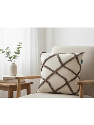 Rolivs Pena Dekoratif Kırlent Kılıfı 47X47 cm Fermuarlı Yıkanabilir (NK1719)