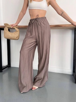 Vess Moda Beli Lastikli Geniş Paçalı Palazzo Pantolon