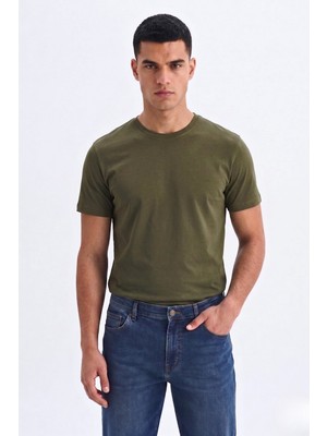 Guaraz Erkek/unisex Slim Fit Dar Kesim Likralı Vücuda Oturan Yumuşak Dokulu Bisiklet Yaka Tişört