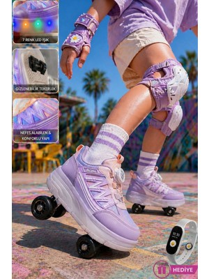 Muggo SKY Çocuk Işıklı Patenli Tekerlekli Sneaker Spor Ayakkabı