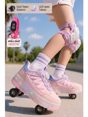 Muggo SKY Çocuk Işıklı Patenli Tekerlekli Sneaker Spor Ayakkabı