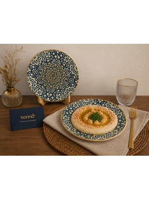 Bonna 2'li Pasta / Tatlı Tabağı / Meze / Appetizer Tabağı Yan Servis Tabağı  Alhambra Gourmet Flat Plate 2