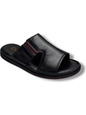 Cakgo 163-26 Hakiki Deri Ultra Soft Geniş Bant Anatomik Erkek Terlik 40-47