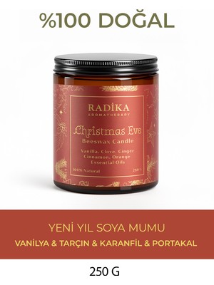 Radika Aromatherapy Christmas Eve Mum | Yılbaşı Mumu | Doğal Mum | Yeniyıl Hediyesi