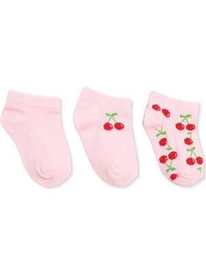 Hellobaby Kız Bebek 3lü Bilek Çorap Kiraz Baskılı