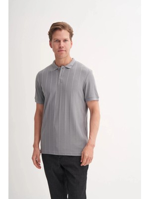 Cazador Polo Yaka Regular Fit Örme Jakarlı Tişört