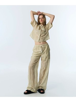 Twist Kontrast Kordonlu Desenli Pantolon TS1260003180023