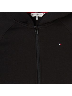 Tommy Hilfiger Essential Embroidered Zip Thru Çocuk Siyah Sweatshirt