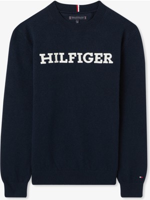 Tommy Hilfiger Monotype Regular Çocuk Mavi Kazak