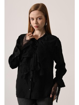 Benevento Clothing Dantel Detaylı Gömlek