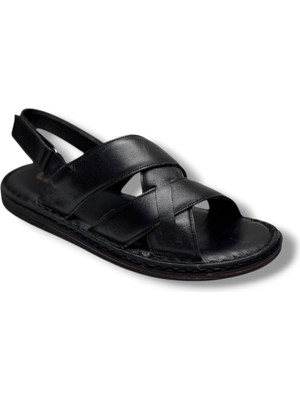 Cakgo 241-26 Hakiki Deri Ultra Soft Çapraz Bant Anatomik Erkek Sandalet