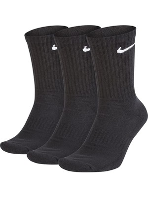 Nike SX7664-010 Everyday Cushioned Siyah 3 Lü Çorap Seti S Beden Rahatlık ve Destek Sunar