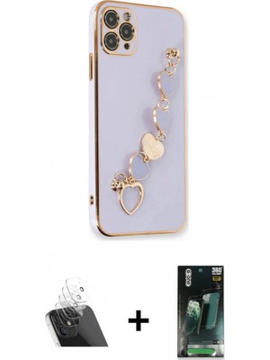 Pileli Store Pilelistore™ iPhone 11 Pro Max Kılıf Nova Işık Prime - Şeffaf 360 Full Body Arka Koruyucu + Kamera Lens Koruma Cam - Sf