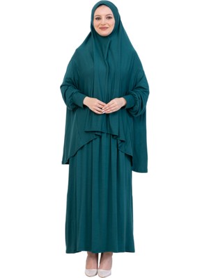 Modish Group Iki Parça Namaz Elbisesi – Uzun Pamuklu Tesettür Giyim Abaya & Başörtüsü Set