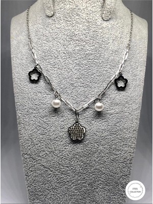 Carette De Terre Silver Renk Charmlı Çelik Kolye