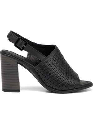 Tergan Siyah Hakiki Deri Kadın Sandalet - K26Y1SN68670-A23