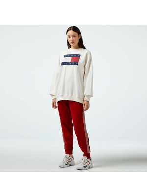 Tommy Hilfiger Varsity Regular Kadın Kırmızı Eşofman Altı