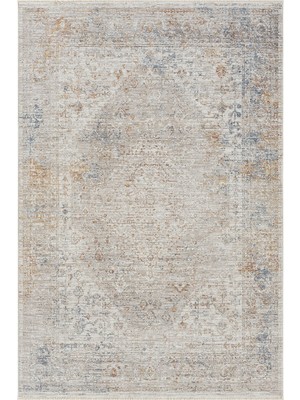 Cool Halı Seremoni Bej Rengi Premium Yumuşak 4 Mevsim Vintage Eskitme Klasik Desenli Salon Oturma Odası Halısı