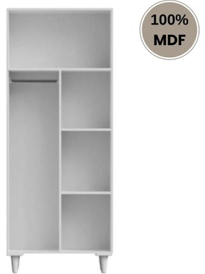 Flances Açelya Mdf 2 Kapak Ayaklı Tasarım Gardırop