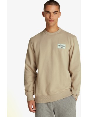 Tommy Hilfiger Monotype Label Erkek Haki Sweatshirt