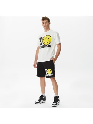 Market Smiley Haters Erkek Siyah Şort