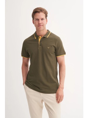 Cazador Polo Yaka Slim Fit Pike Düz Pamuklu Tişört