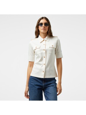 Tommy Hilfiger Utility Kadın Beyaz Gömlek