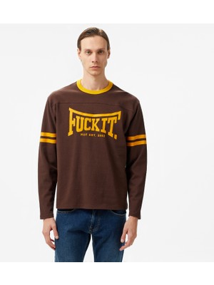 Huf Exeter Football Shirt Erkek Kahverengi T-Shirt